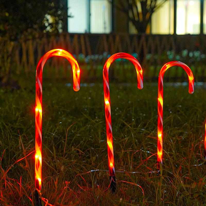 Solar Candy Cane Christmas Lights: Outdoor Waterproof Decorative Star Lights for Lawn and Landscape