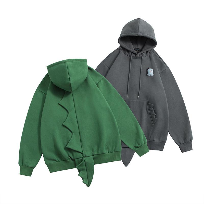 Унисекс-свитер с капюшоном HeyHenry Dinosaur - шикарный осенний плюшевый дизайн