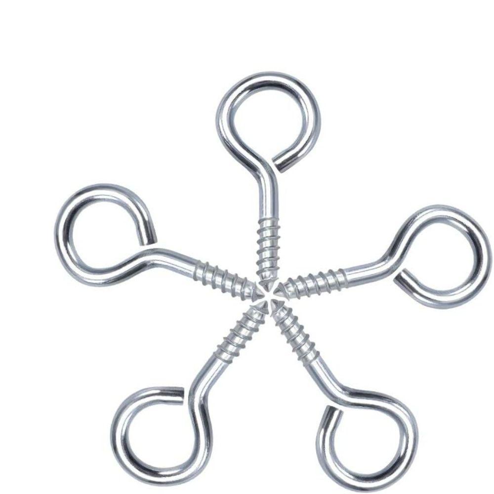 50 шт. металлические маленькие винтовые крючки с ушками, серебристые саморезы, устойчивые к ржавчине стены