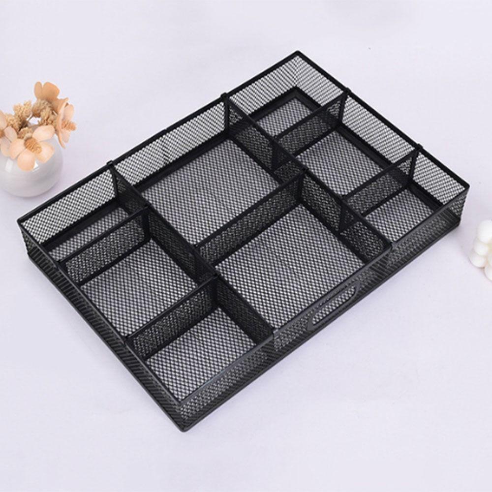 Black Desk File Organizer Metal Mesh Desktop Storage Box Modern Drawer Storage Tray Home