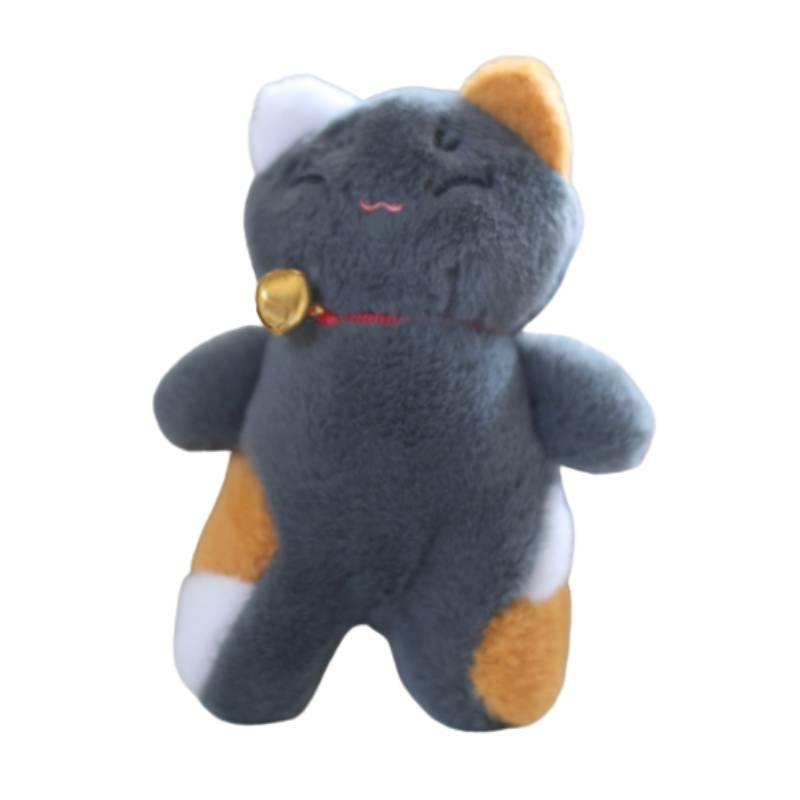 Милая плюшевая кошка с колокольчиком, подвеска-игрушка с брелоком, белая/серая/коричневая