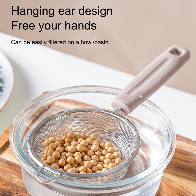 Сетчатый фильтр из нержавеющей стали с ручкой из полипропилена, тонкая фильтрация соков, остатков и муки, идеально подходит для домашней выпечки