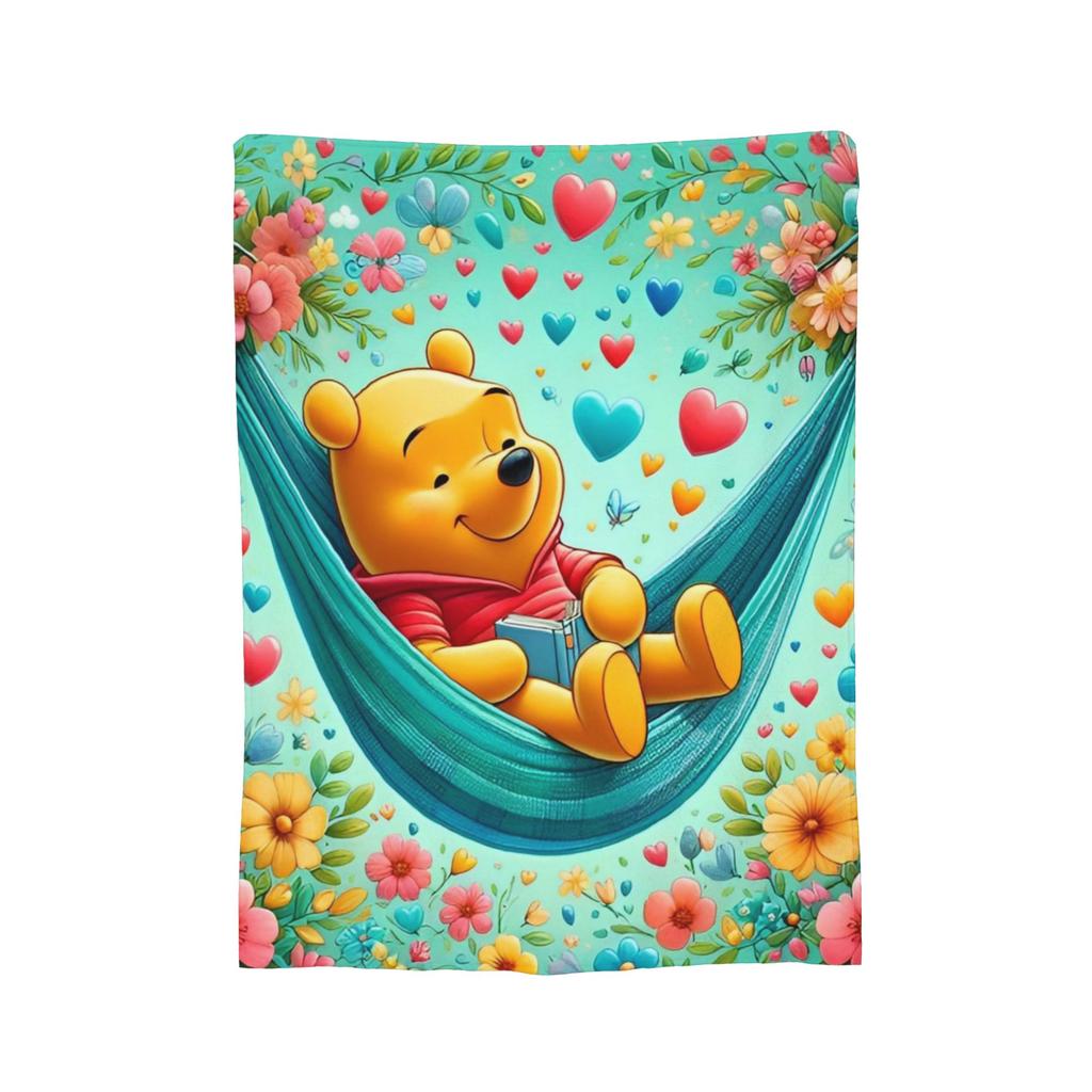 Bear Cartoon Winnie the Pooh Blankets Flannel Awesome Soft Throw Blankets for Bedding Lounge Summer,