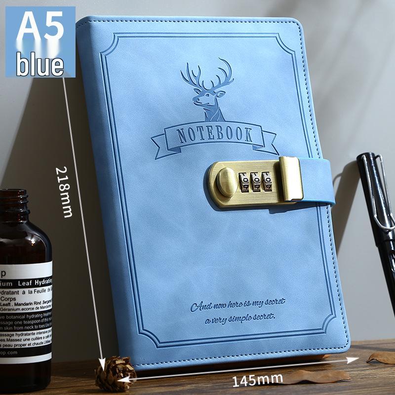 Ретро блокнот на пароле с замком 2025 - Простой и литературный дизайн для мужчин и женщин