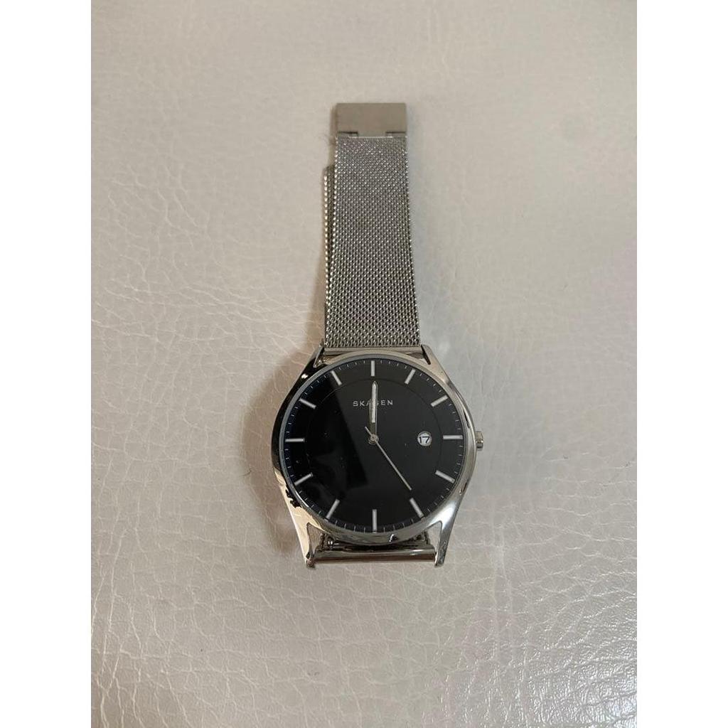 Подержанные часы SKAGEN черный циферблат серебристый