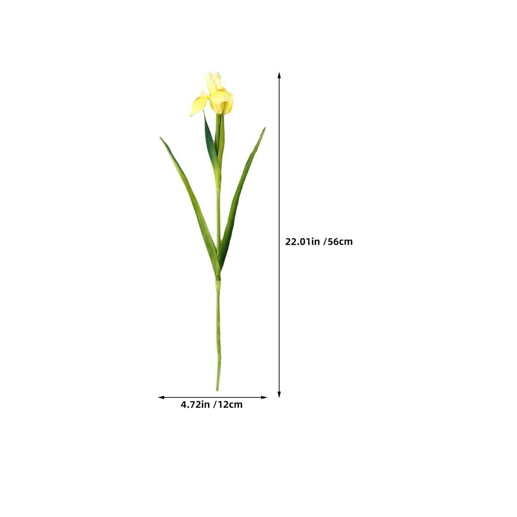 1Pcs Smooth PU Iris Flower High Detail Simulation Artificial Flower with Flexible Plastic Stem Wedding Decoration Party Garden