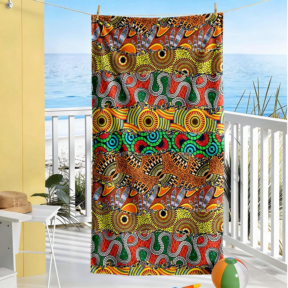 African Style Beach Towel Super Soft Microfiber Quickdry Fabric Comfortable Lightweight Perfect for Traveling Yoga Camping and Swimming
