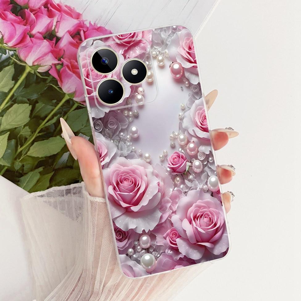 Прозрачный чехол для Realme Narzo N53 RMX3761 Милый Кот Модная Бабочка Роскошный 2D Расписной Корпус для Realme Note 50 RMX3834 Обложка