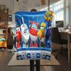 1 шт. Фланелевое одеяло с принтом Super Wings, Высококачественное, Удобное для всех сезонов, Декор для дома, Тепло и уют, Идеально для рождественских подарков