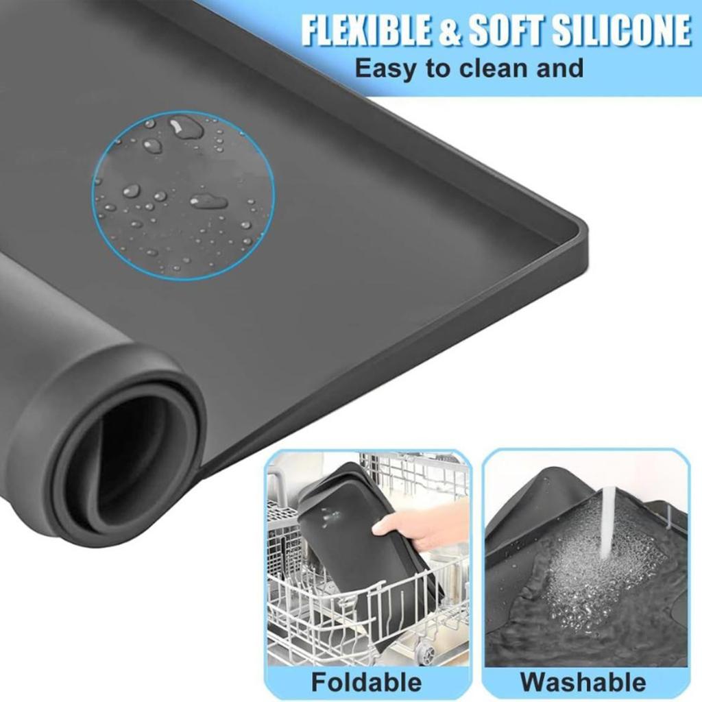 Силиконовый поддон для посудомоечной машины, сменный поддон для сбора капель, предотвращающий протечку воды, водонепроницаемый поддон для столешницы и пола