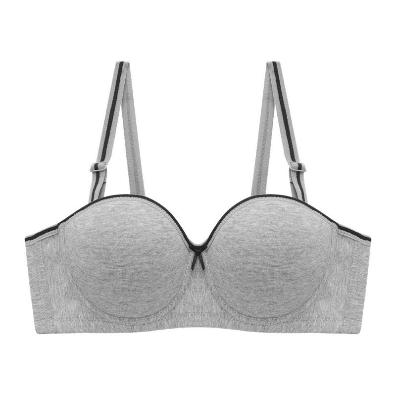 Хлопковый глянцевый тонкий бюстгальтер со сборками со стальным кольцом Нижнее белье Бюстгальтер