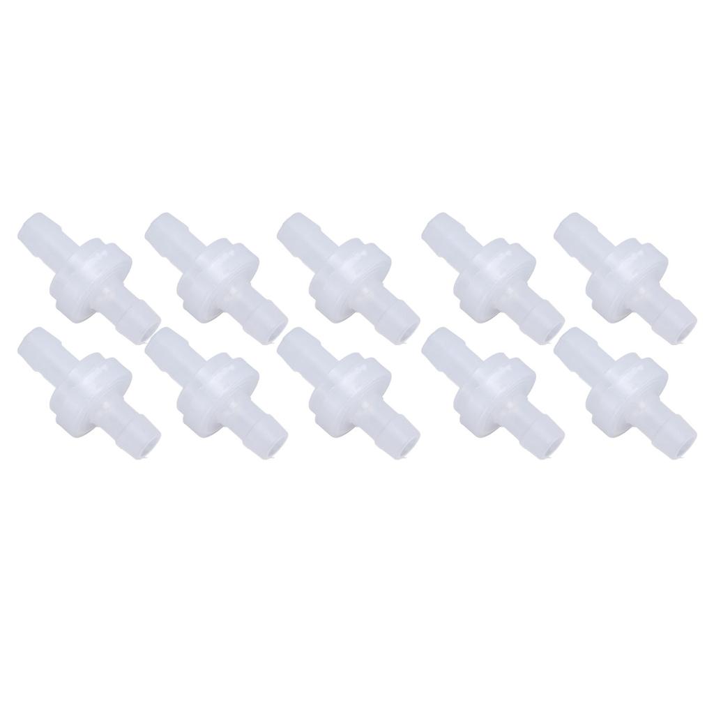 10PCS Barb Check Valve PP Plastic Ozone Resistant Diaphragm Single Way Water Stop Valve 7.9mm Translucent