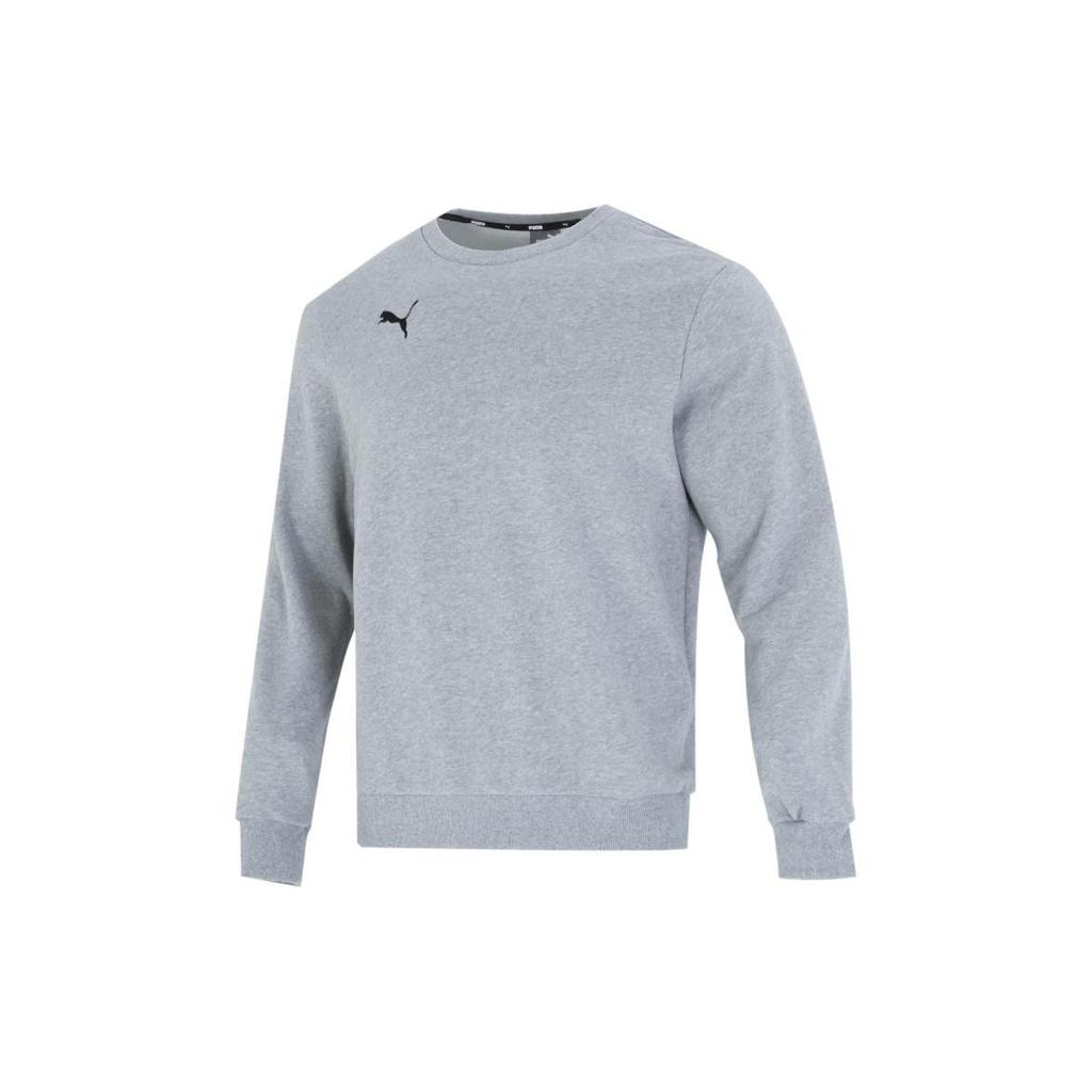 Puma SS22 Solid Color Logo Pullover Sweatshirt Men Tops Grey 656933-33