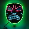 Spartan Warrior Skull Halloween Horror Mask EL Wire Glowing Costume Party Prop