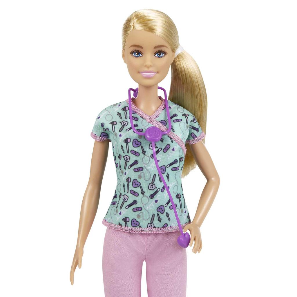 barbie Работа с кукольным домиком медсестры для детей от 3 лет и GTW39 Барби! Нарядный, Зеленый,