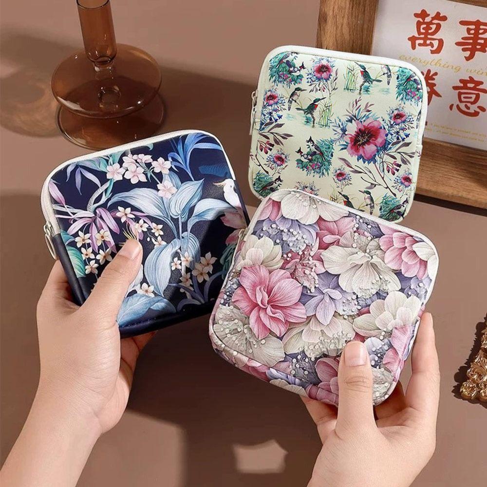 Zipper Pouch Sanitary Pads Bag Multipurpose Mini Data Cables Organizer Cosmetic Bag Travel