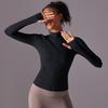 New Double-sided Nylon Brushed Sports Zipper Stand Up Collar Yoga Jacket, Sports Running Fitness Long Sleeved Top For Women