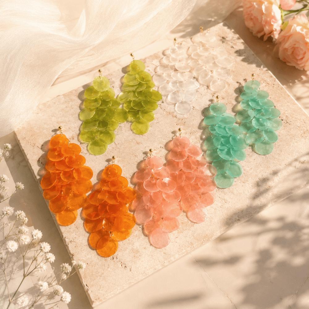 Light Luxury Tassel Drop Earring Elegant Shell Pendant Stud Temperament Exaggerated Earring Ladies