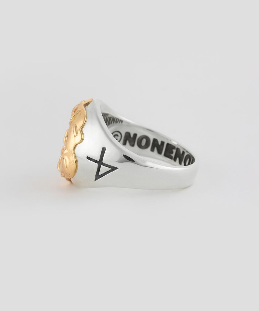 Nonenon Кольцо-бублик Серебро925(Покрынное золото 18K)