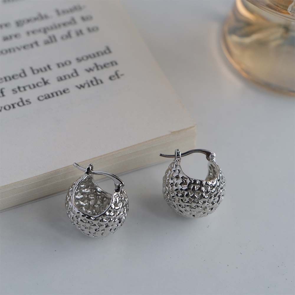 Серьги-корзинки с геометрическим узором, круглые, женские, золотые, серьги в корейском стиле, круглые серьги