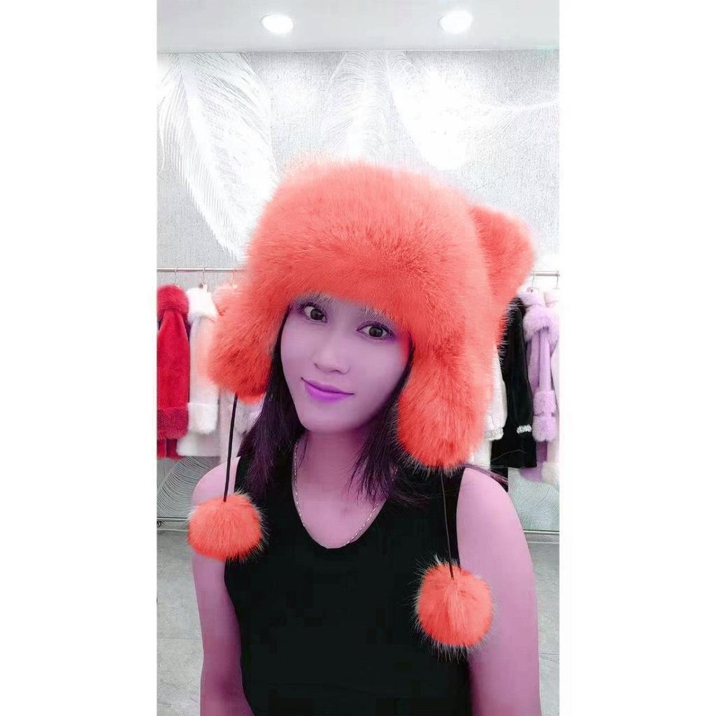 Енотовые наушники Енотовый мех Плюшевые шапки Осенние и зимние шапки для мужчин и женщин