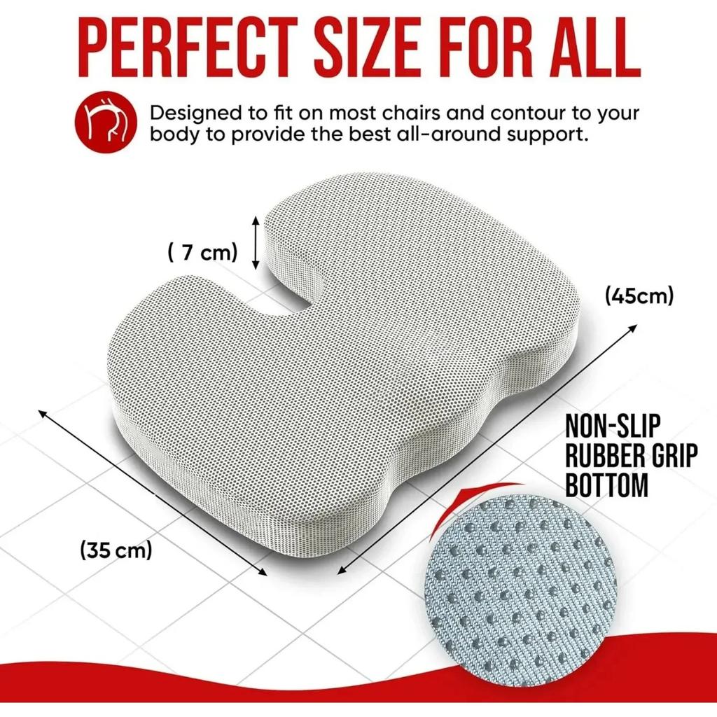 Car Seat Cushion Office Memory Foam Cushion Ergonomic Coccyx Cushion Office Support Sedentary Cushion Student Butt Cushion