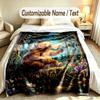 Bear Panda Theme Soft Blanket Personalized Custom Name Text Print Warm Blanket Home Sofa Bedroom Decor