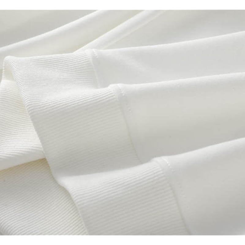 [EASTEMPO] Ladies Trainer Spring Long Sleeve Relaxing Plain Color Fashionable Casual Cute Large Size (JP, Alphabet, L, White)