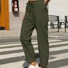 Casual Cotton Linen Drawstring Trousers For Women Comfortable Elastic Waist Long Pants Fashionable Lightweight Ladies Bottoms