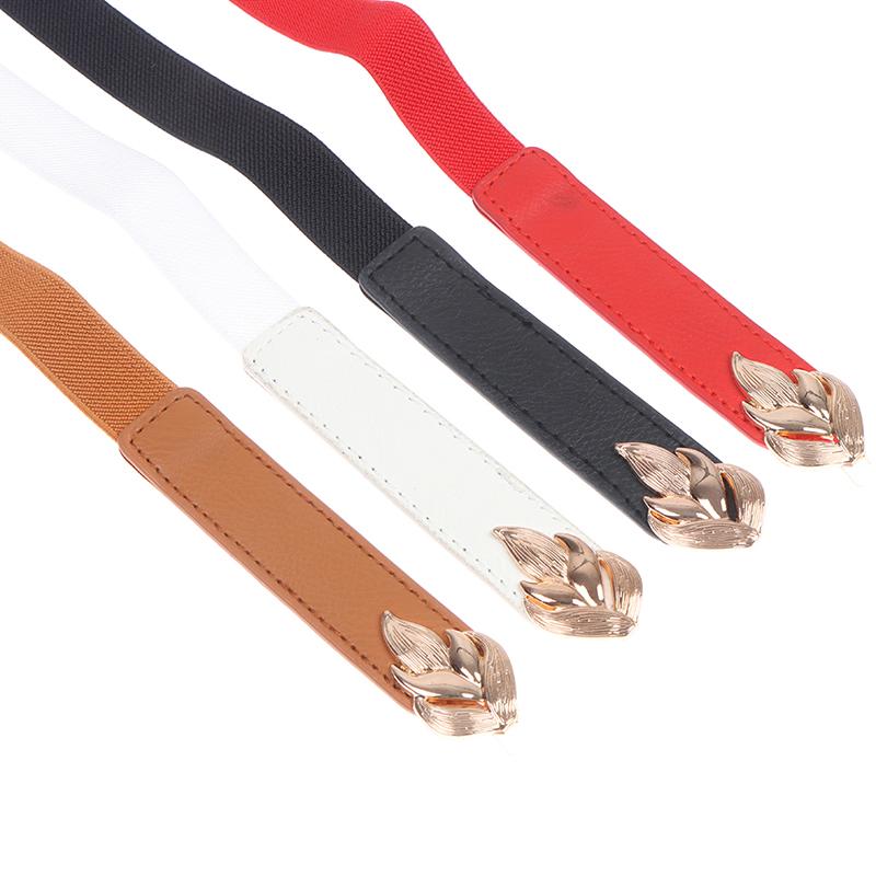 Women Waist Belt Narrow Stretch Dress Belt Thin Buckle Waistband