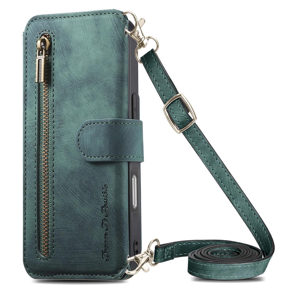 Чехол-кошелек 4-в-1 для серии iPhone XS/11/12/13/14/15/16/17 (Протектор, Держатель для карт, Сумка через плечо, Подставка)