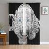 Leopard With Blue Eyes Chiffon Sheer Curtains for Living Room Bedroom Home Decoration Window Voile Tulle Curtain Drapes
