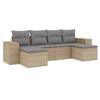VidaXL Salon de Jardin avec Coussins 6 pcs, Canapés de Terrasse, Ensemble de Meubles de Patio, Mobilier d'Extérieur, Beige 3255256