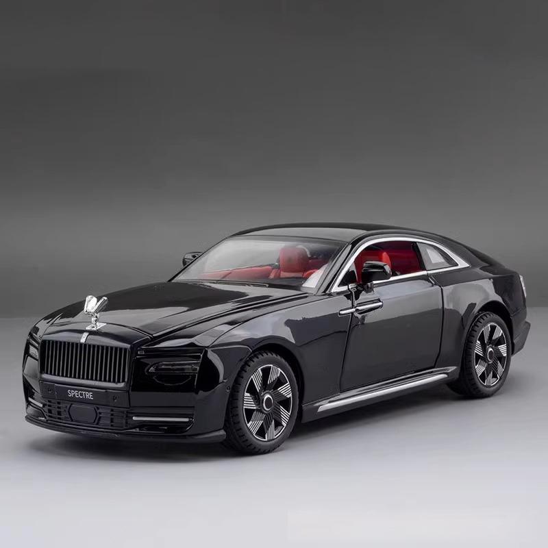 1:24 модели автомобилей Rolls Royce Spectre из литого металла со звуком и светом, с механизмом обратного хода, коллекция, украшение для хобби, подарок на день рождения для мальчика