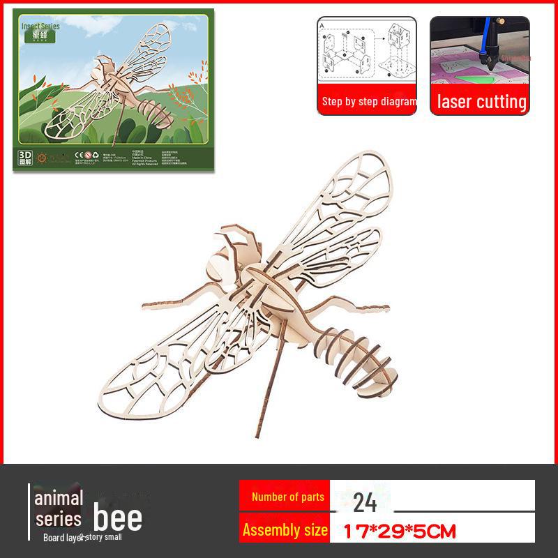 Милые животные DIY 3D деревянная головоломка для детей