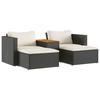 VidaXL Salon de Jardin avec Coussins 5 pcs, Canapés avec Repose-pied, Ensemble de Meubles Terrasse Patio, Noir Résine 365725