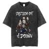 Washed Vintage System Of A Down Toxicity Music Album Cover Tshirt Men Rock Oversized T Shirt 90s Alternative Metal Merch Tshirt
