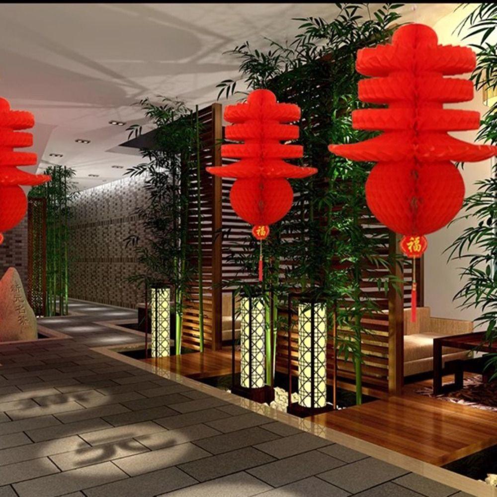 Waterproof Honeycomb Lanterns Foldable Spring Festival Pendant Chinese Hanging Lantern Home