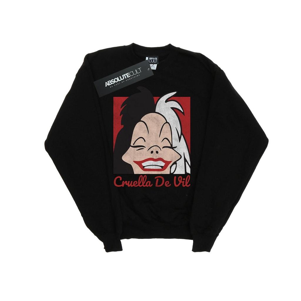 Disney Womens/Ladies Cruella De Vil Cropped Head Sweatshirt