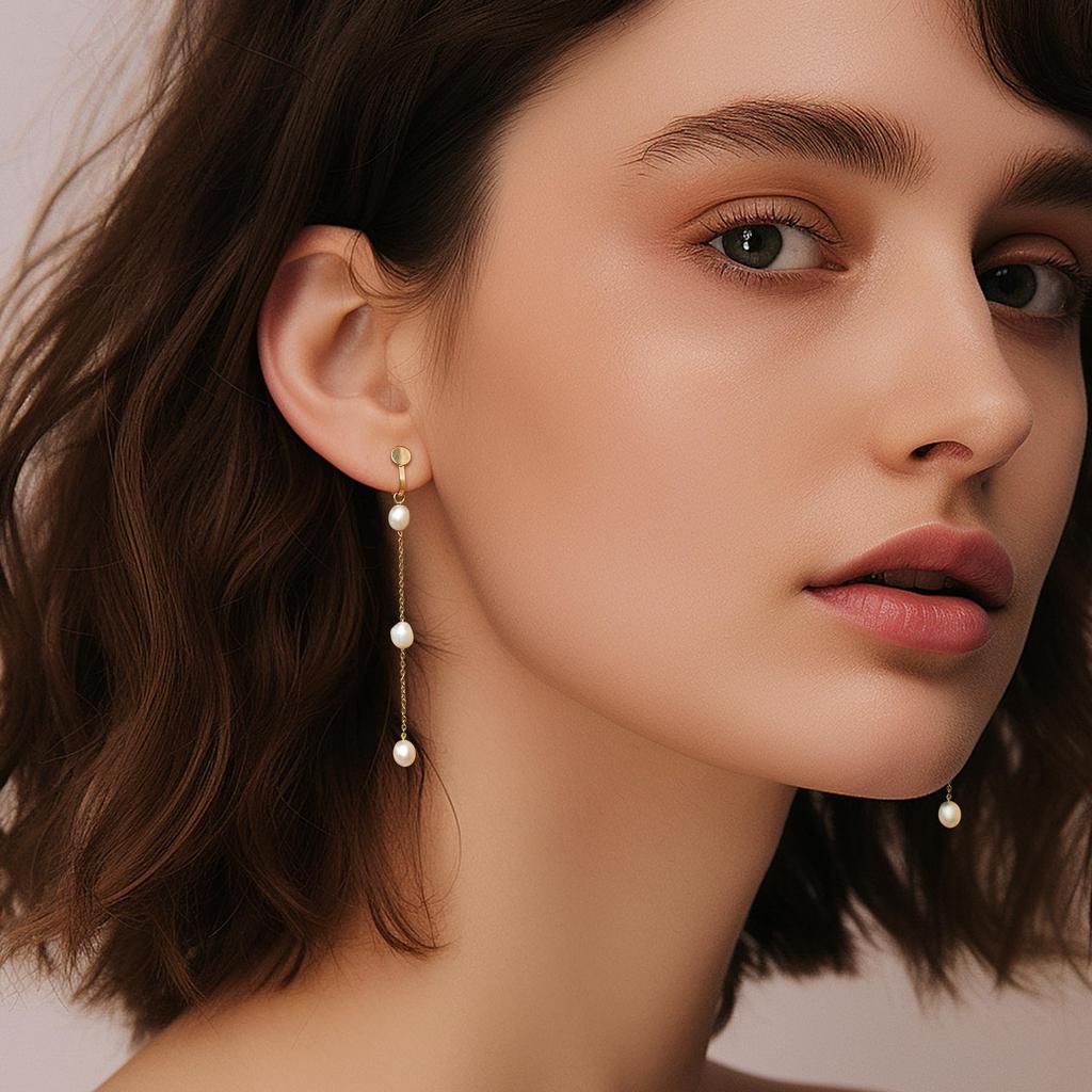 JeryWe 14K позолоченные жемчужные серьги-клипсы для женщин и девочек длинные висячие серьги-подвески с жемчугом непирсинговые ювелирные изделия с жемчужными клипсами 8