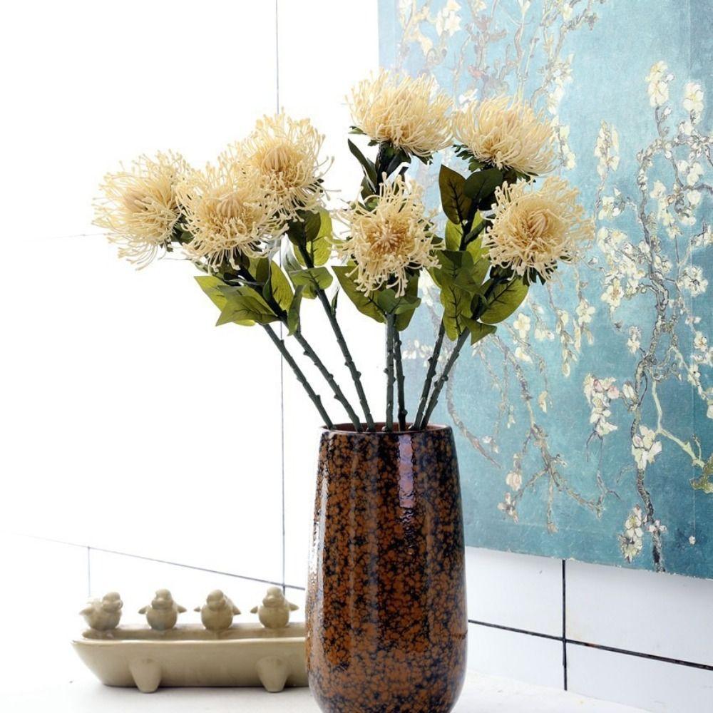 Moisturizing Film Feel Faux Flower Stems Artificial Plastic Chrysanthemum Home Decor