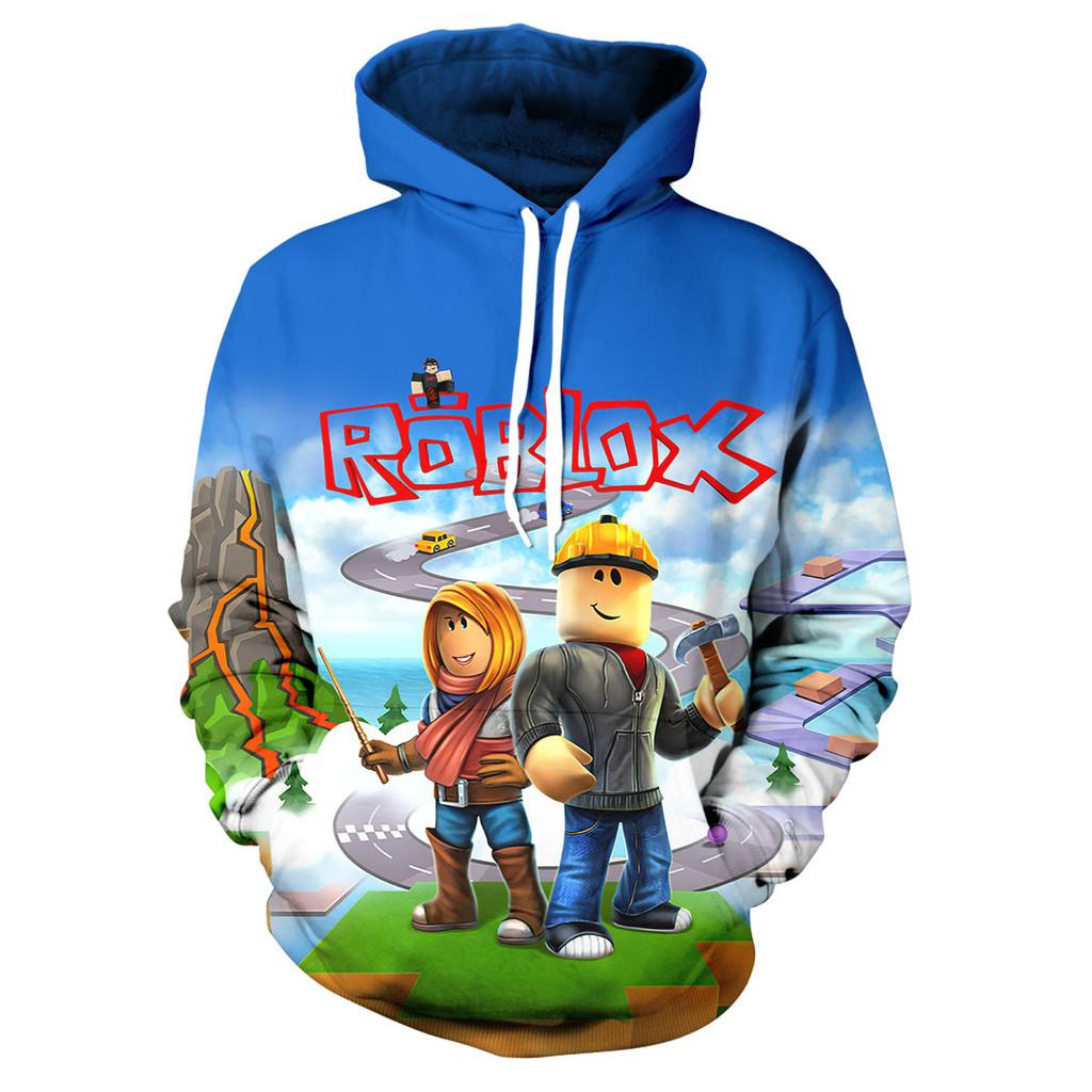 Трендовая молодежная толстовка с капюшоном Roblox с цифровой печатью для стильных детей в различных цветах