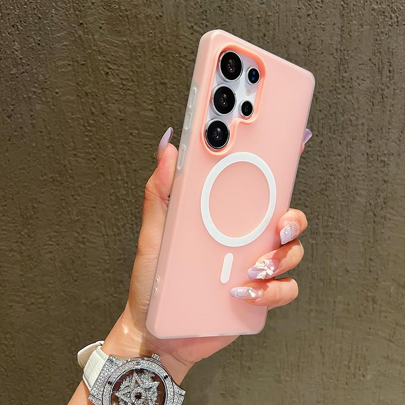 Candy Color Matte Magnetic Phone Case for Samsung Galaxy S26 S24 S25 Edge Ultra S23 Plus FE For Magsafe Wireless Charge Cover
