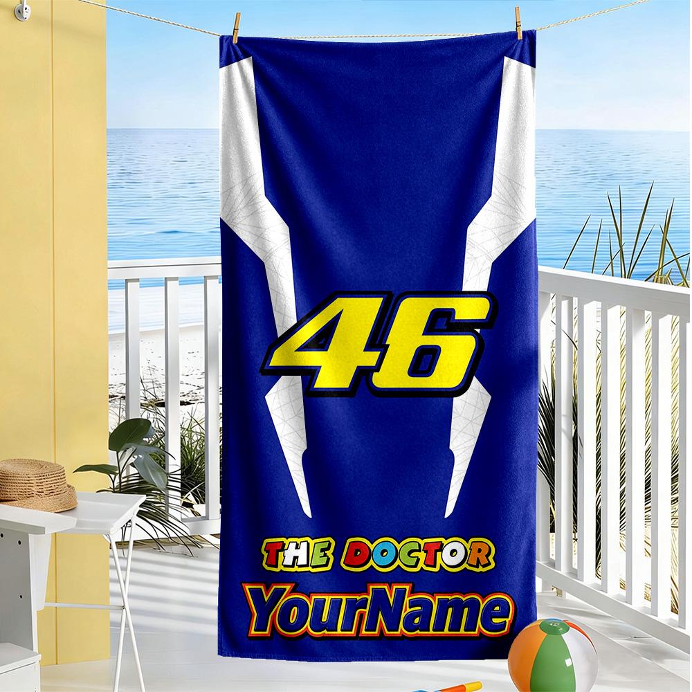 Doctor46 Customize Text Beach Towel High Absorbency Quickdry Portable For Swimmingbeachcamping Travel Beach Accessoriesgym