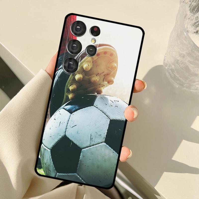 Football Soccer Ball Case For Samsung Galaxy S22 S21 Ultra Note 20 S8 S9 S10 Note 10 Plus S20 FE S21 FE Cover