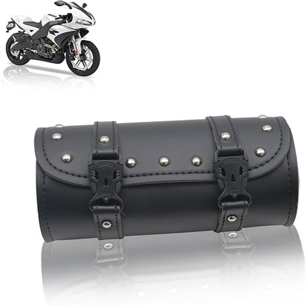 Motorcycle Tool Bag Fork Handlebar Bag Universal Storage Luggage Side Bag Waterproof PU Leather For Harley Touring Softail