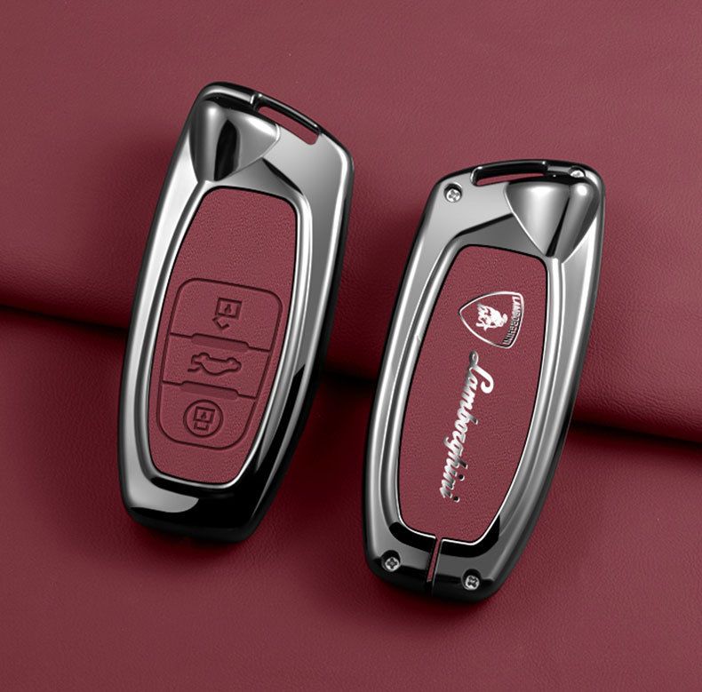 Styling Metal Leather 3 Buttons Car Remote Key Case Cover Shell For Lamborghini Urus Huracan Aventador Premium Car Accessories XX3