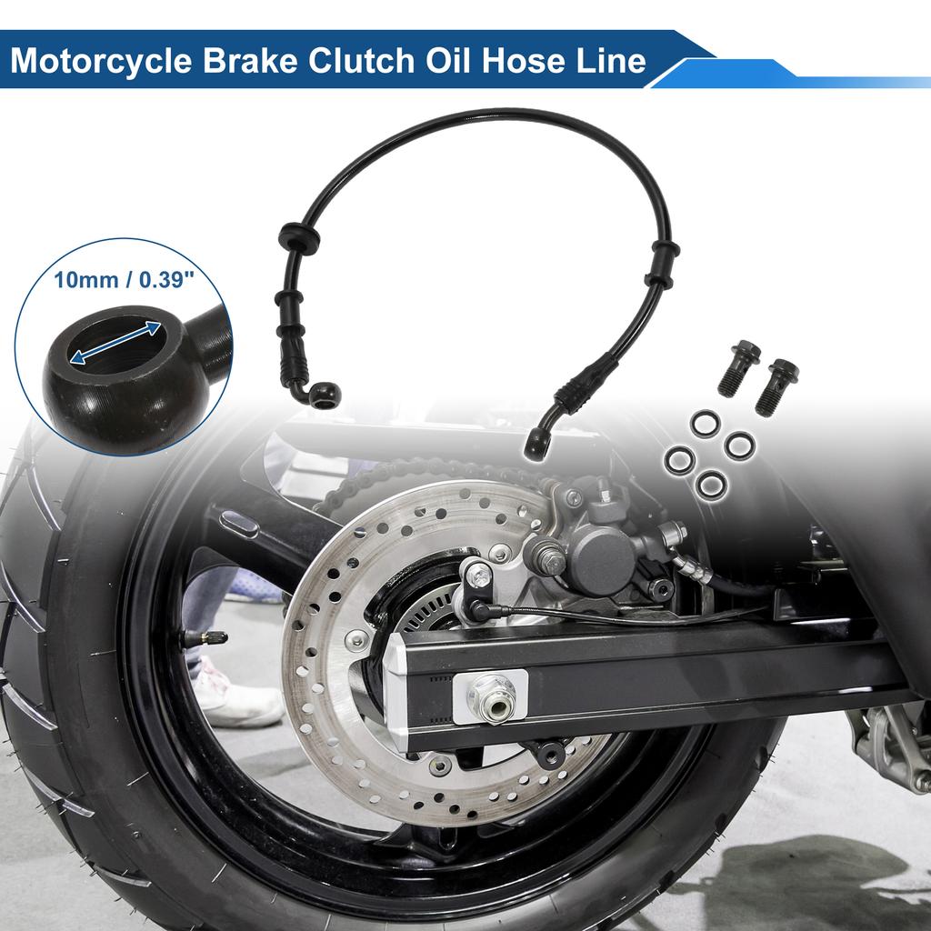 Motoforti 50/60/70/80/90/100/110/120/130см Комплект шлангов тормозной системы и сцепления для мотоциклов, питбайков, квадроциклов Черный