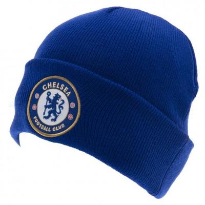 Chelsea FC Официальная вязаная шапка унисекс для взрослых с отворотом