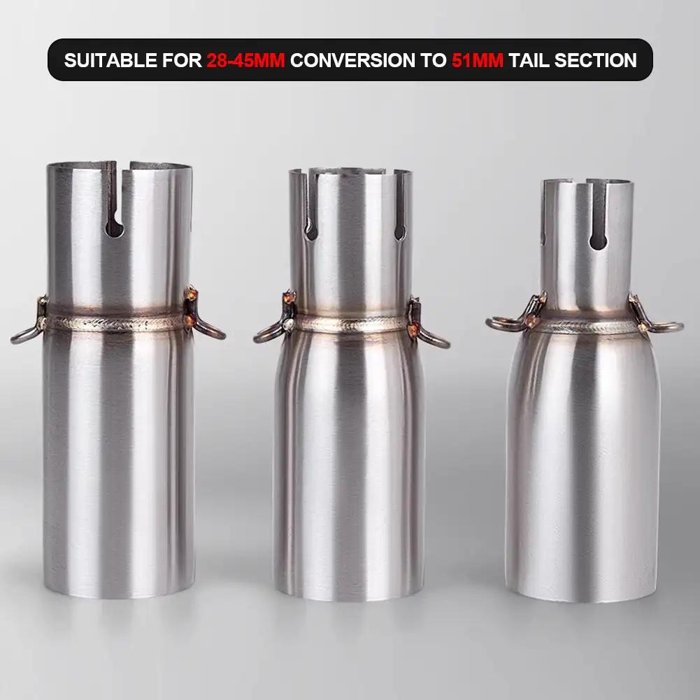 Модификация выхлопной трубы мотоцикла, средняя часть выхлопной трубы 28-45 мм, адаптер, секция выхлопной трубы 51 мм, неразрушающая установка